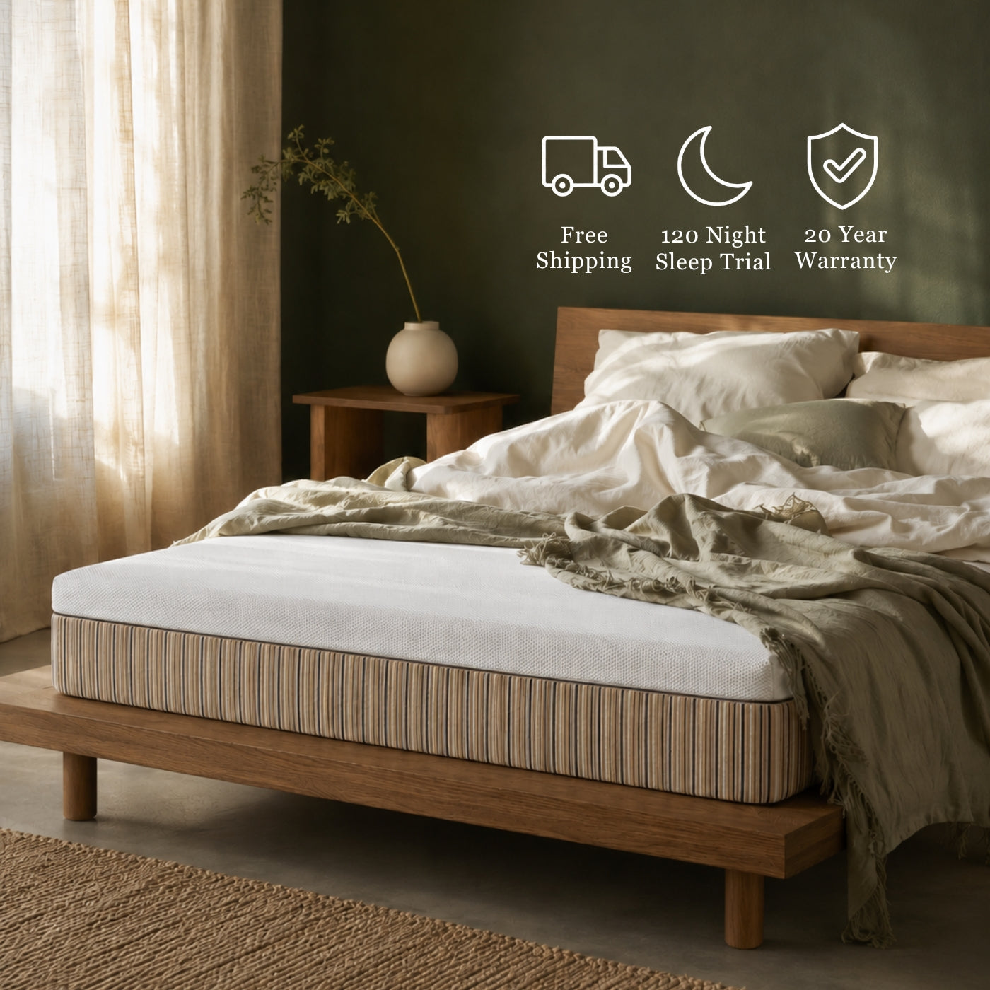 Grateful Eight Organic Latex Mattress | No Springs, No Wool.