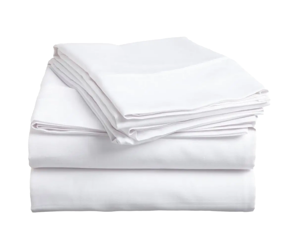 Essentia white organic sheet set isolated