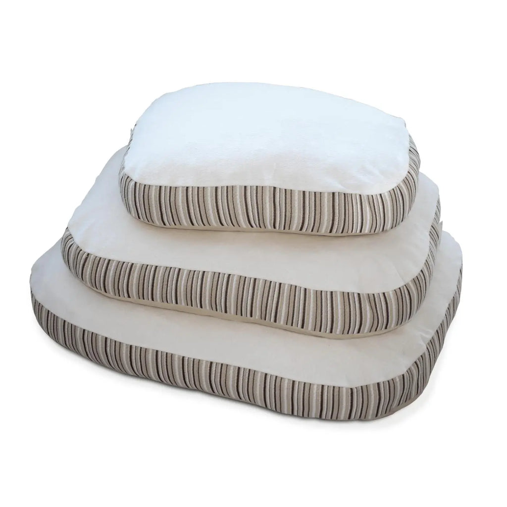 Kingston organic dog bed in size small, medium, and large stacked